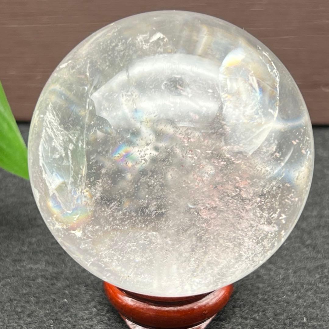 ヒマラヤ水晶 丸玉 スフィア 虹入り レインボー 天然石 置物 鑑賞石