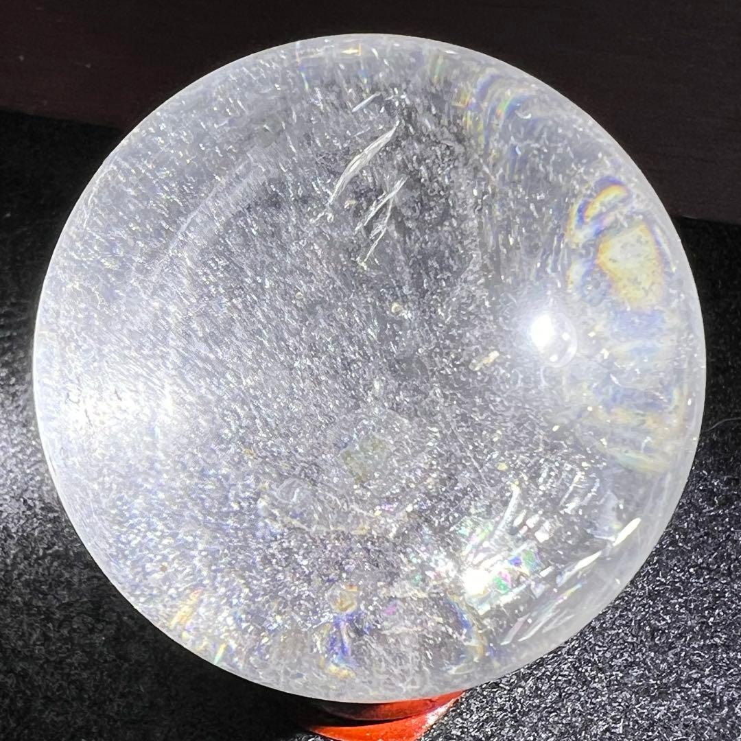 ヒマラヤ水晶 丸玉 スフィア 虹入り レインボー 天然石 置物 鑑賞石