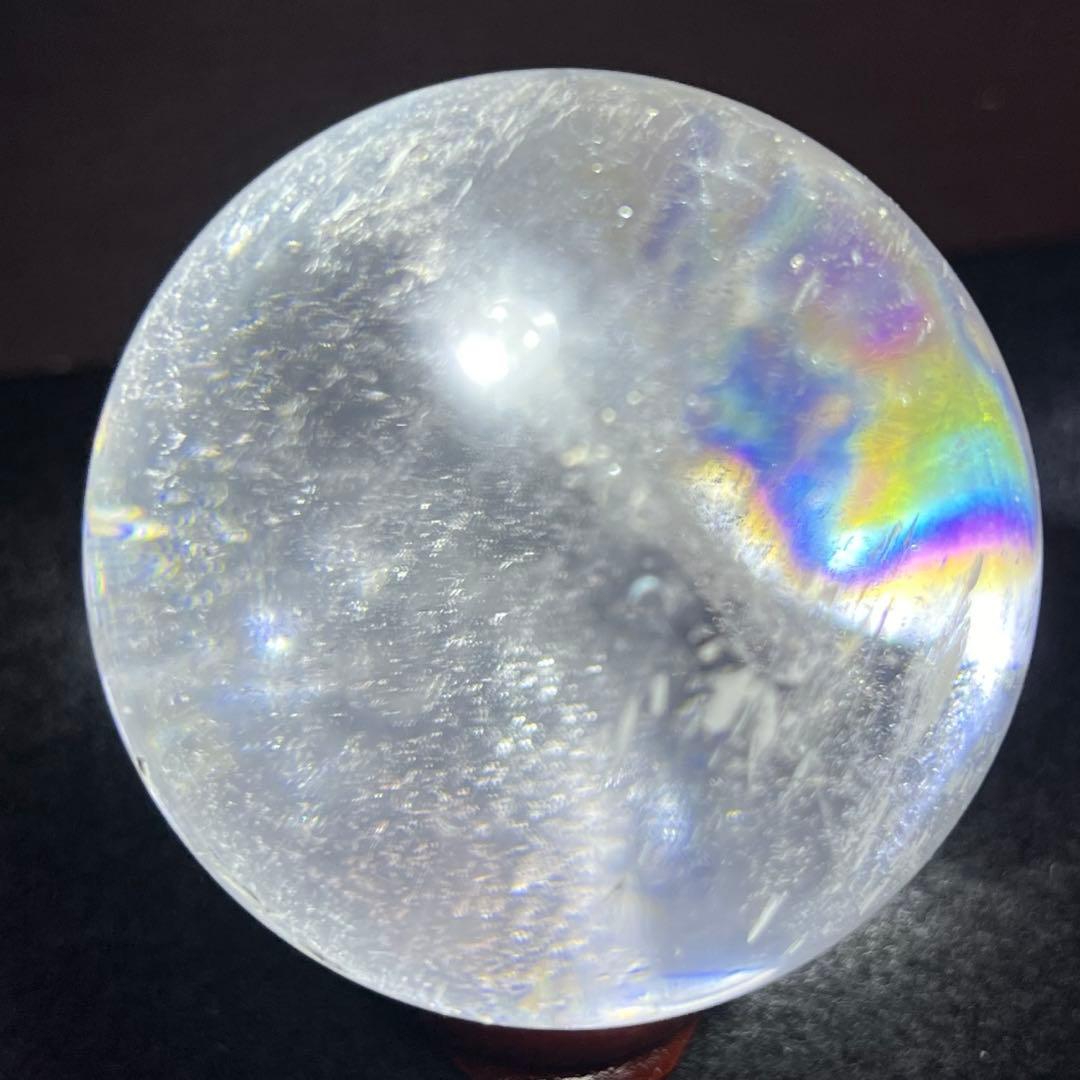 ヒマラヤ水晶 丸玉 スフィア 虹入り レインボー 天然石 置物 鑑賞石