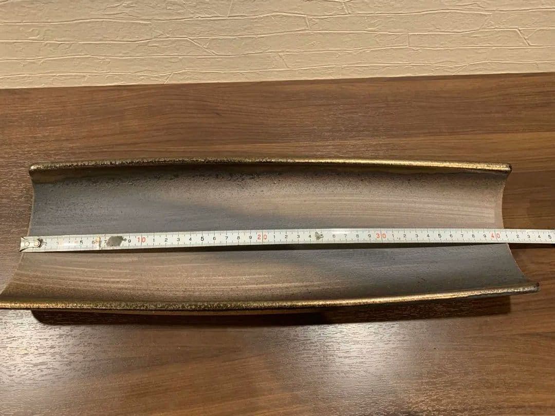 金彩 舟形鉢 約41cm 和食器 細長大皿 日本製