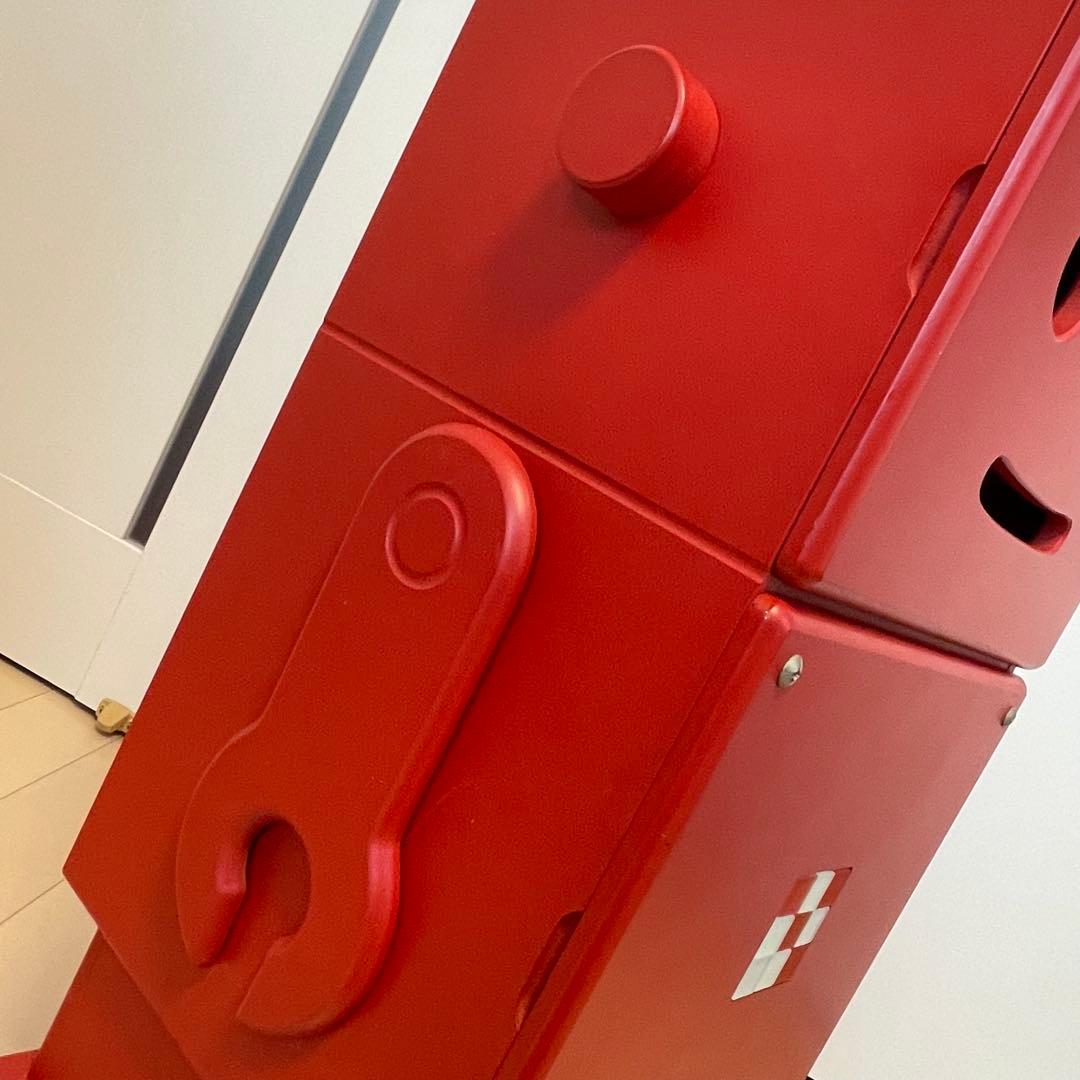 木製収納ロボ ロビット レッド 収納家具キャスター付き