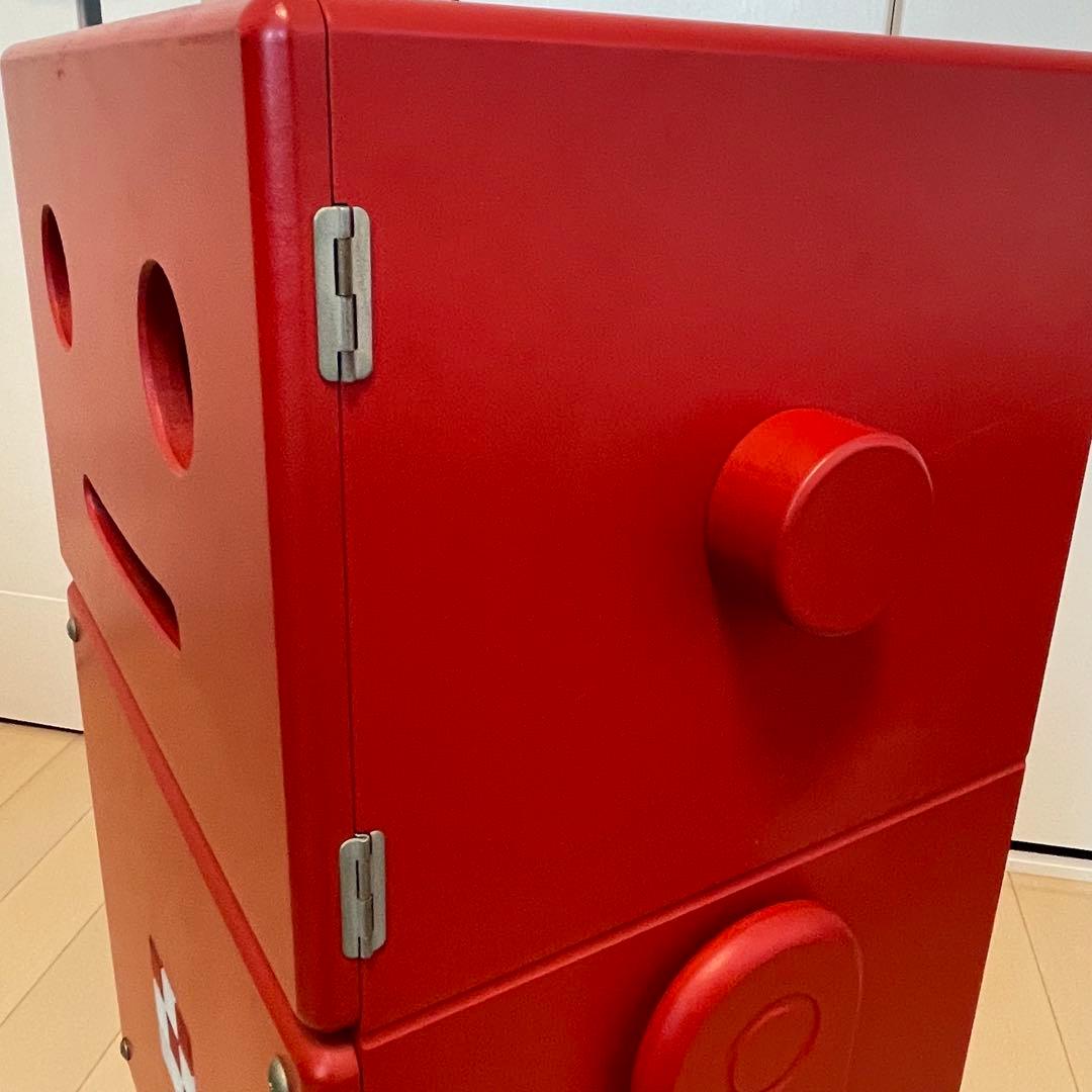 木製収納ロボ ロビット レッド 収納家具キャスター付き