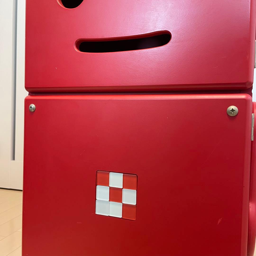 木製収納ロボ ロビット レッド 収納家具キャスター付き