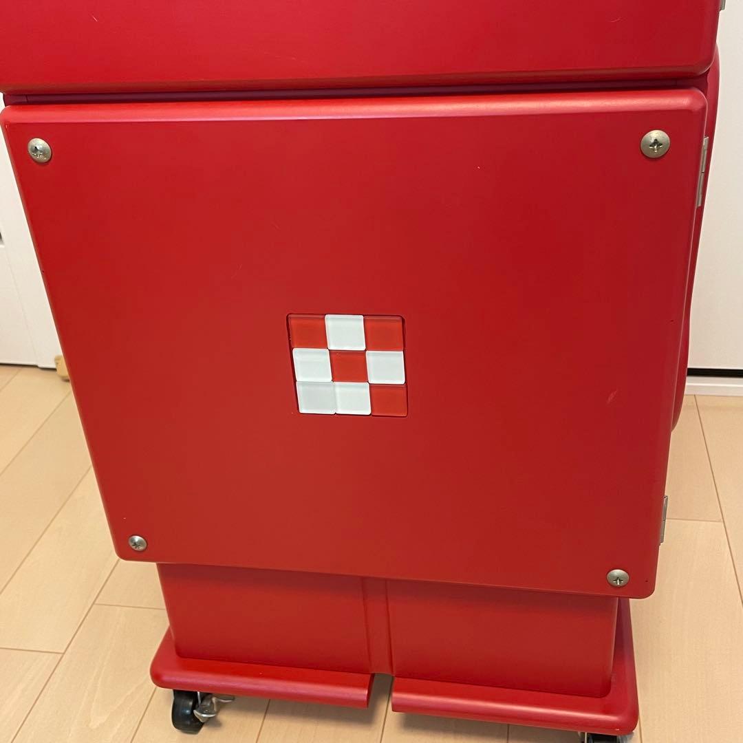 木製収納ロボ ロビット レッド 収納家具キャスター付き