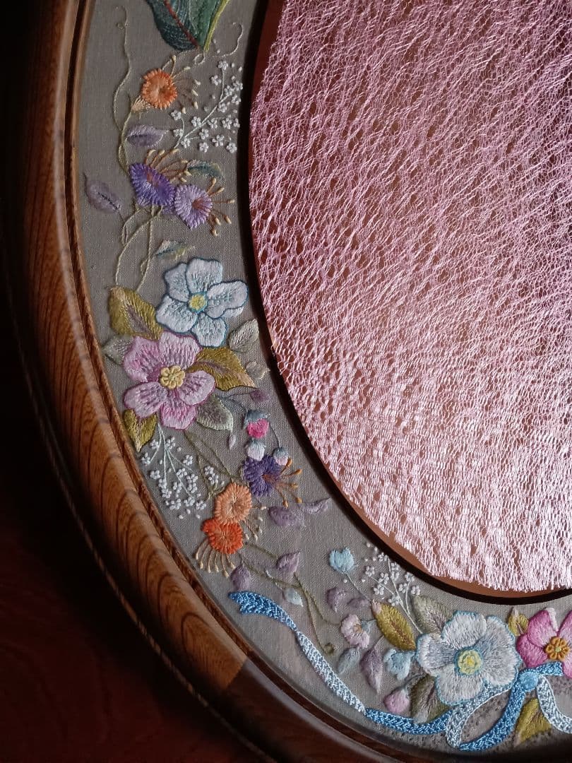 戸塚刺繡入 鏡 楕円形