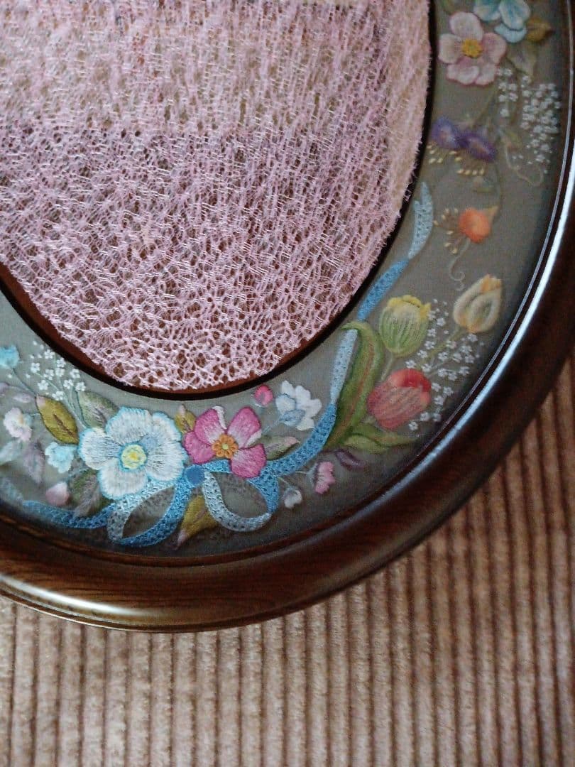 戸塚刺繡入 鏡 楕円形