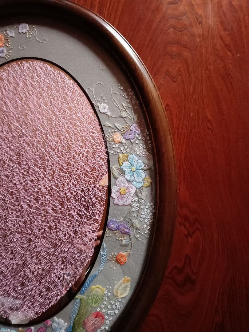 戸塚刺繡入 鏡 楕円形