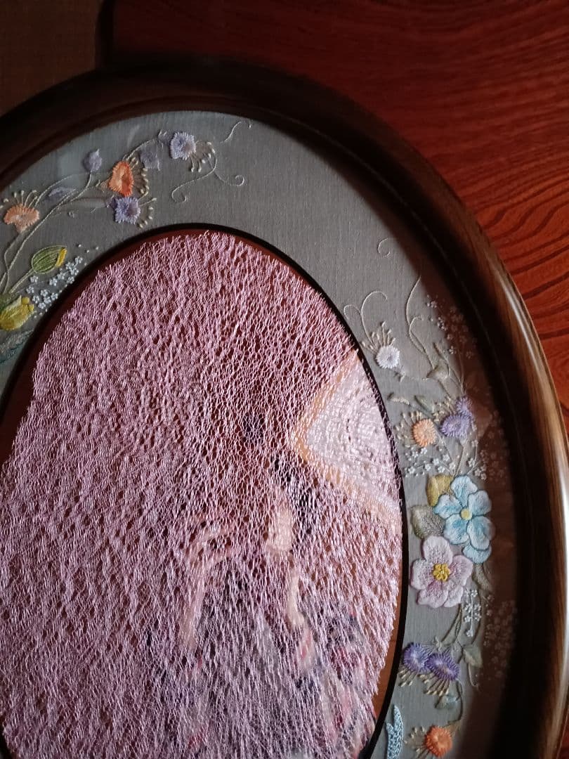 戸塚刺繡入 鏡 楕円形