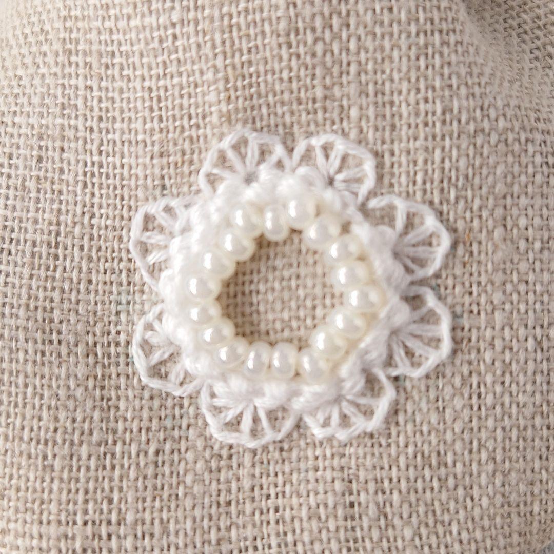 ちっちゃな巾着サシェ/詰替えタイプ【白糸刺繍】