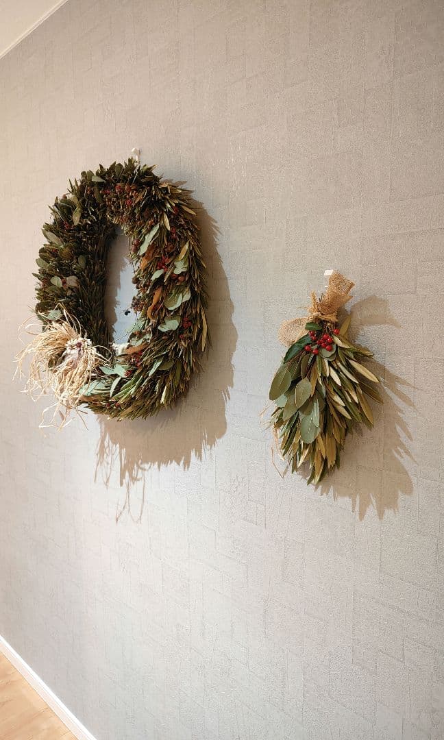 特大リース 直径55cm &スワッグセット オリーブ ユーカリポポラスお正月飾り