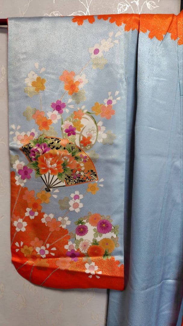 RK553子供着物7歳前後用着丈132センチ裄丈50センチ正絹綺麗美品