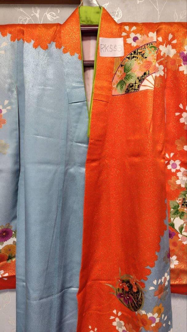 RK553子供着物7歳前後用着丈132センチ裄丈50センチ正絹綺麗美品