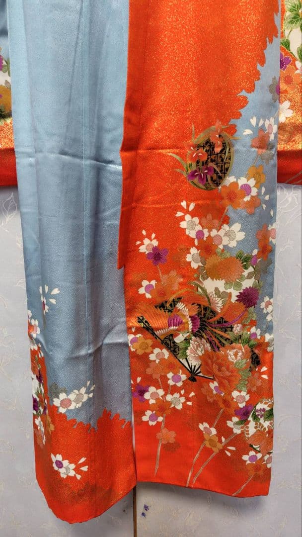 RK553子供着物7歳前後用着丈132センチ裄丈50センチ正絹綺麗美品