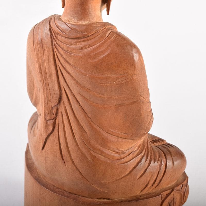 仏教美術 青佑作 白檀彫刻 釈迦座像 仏像 置物 共箱 C 7011 - メルカリ