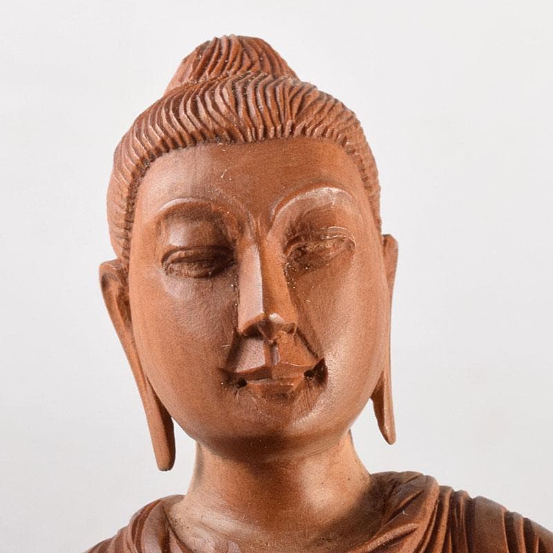 仏教美術 青佑作 白檀彫刻 釈迦座像 仏像 置物 共箱 C 7011 - メルカリ