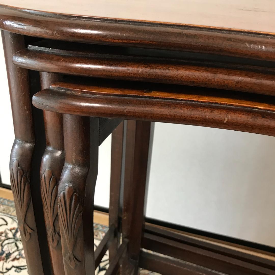 イギリス アンティーク ネストテーブル 3連