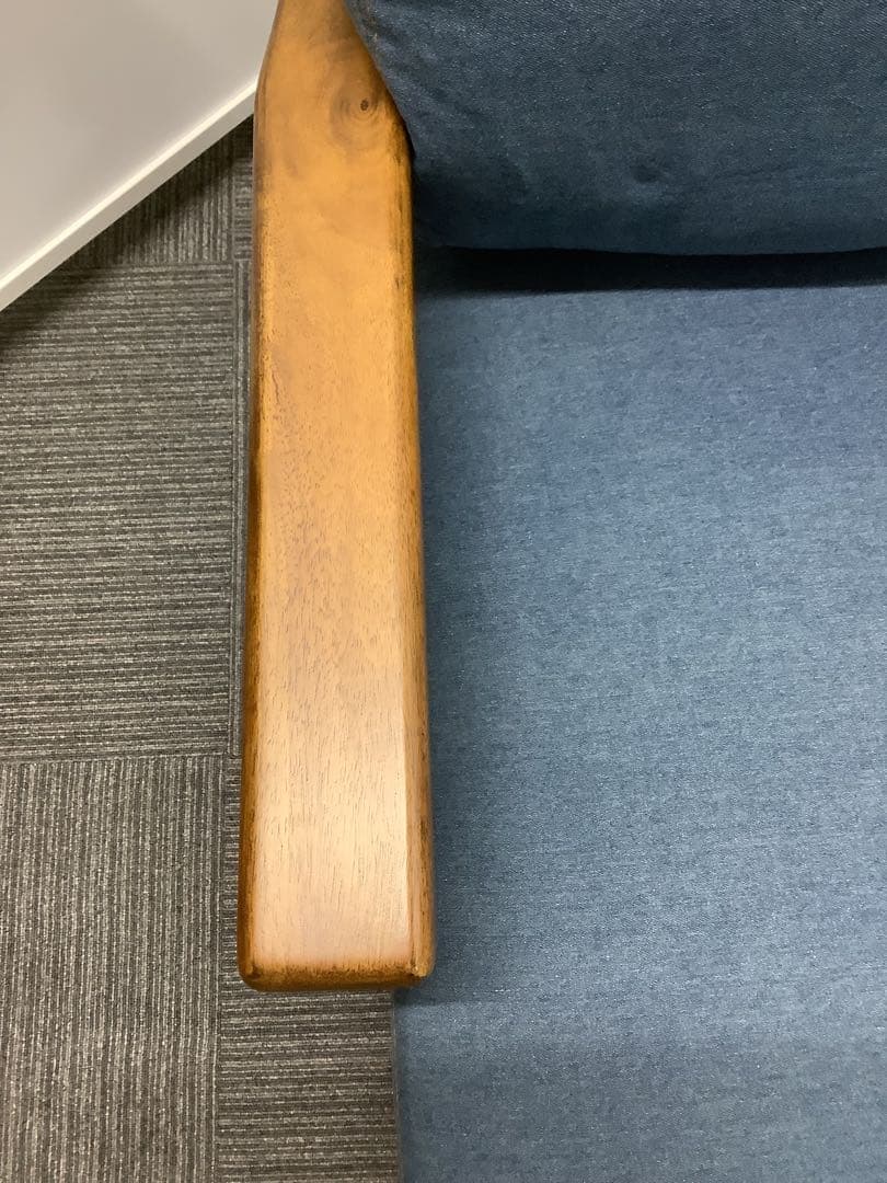 かな 1人掛けソファ 肘掛け付き デニム調 ジーンズ調（★）