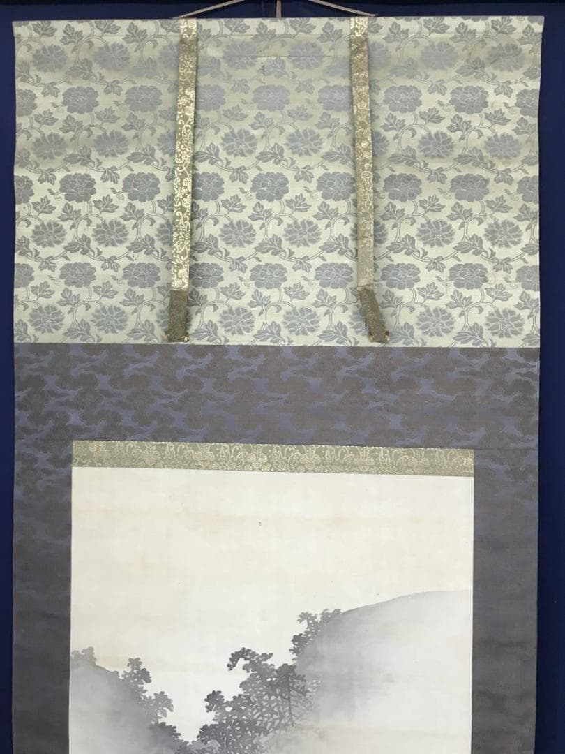 真作】熊谷直彦/曙之群鶴図/山水図/鶴図/掛軸/名家伝来/