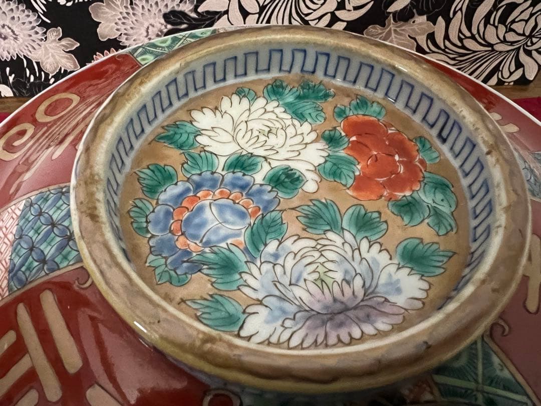 骨董　古伊万里　色絵　蓋物　大鉢　食籠　重箱　菓子器　金彩　染付　福寿牡丹絵