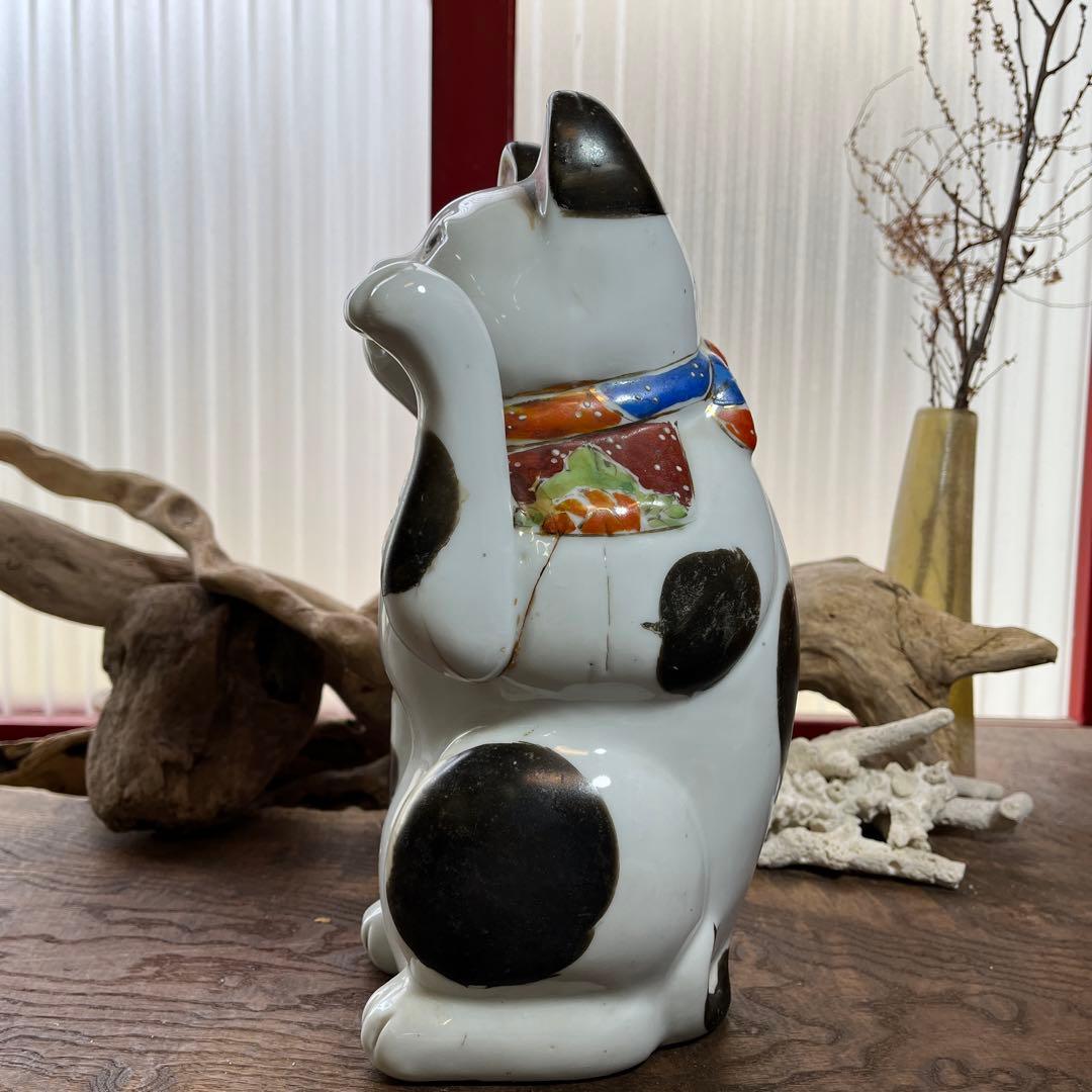 古瀬戸／招き猫／骨董／希少／縁起物／招き猫／ アンティーク／ヴィンテージ