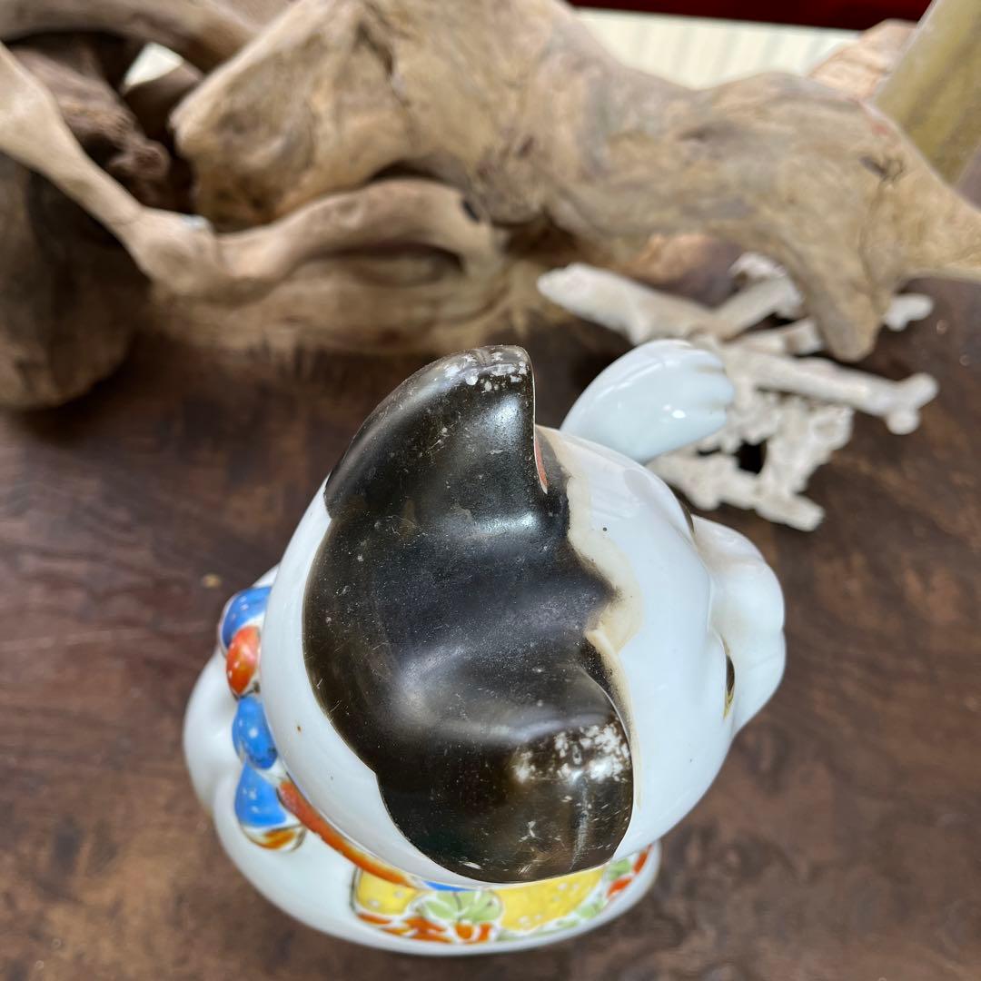 古瀬戸／招き猫／骨董／希少／縁起物／招き猫／ アンティーク／ヴィンテージ