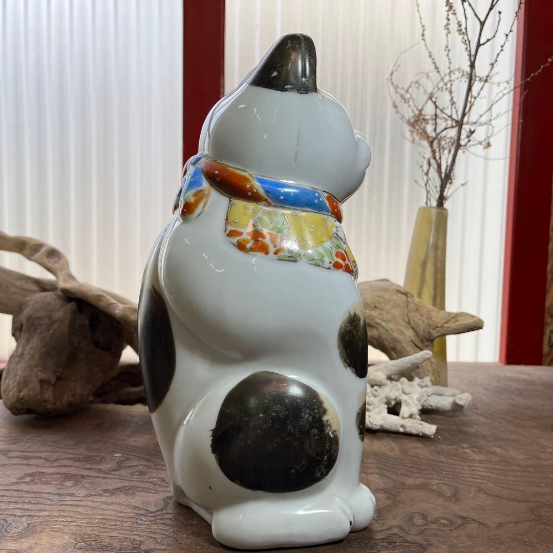 古瀬戸／招き猫／骨董／希少／縁起物／招き猫／ アンティーク／ヴィンテージ