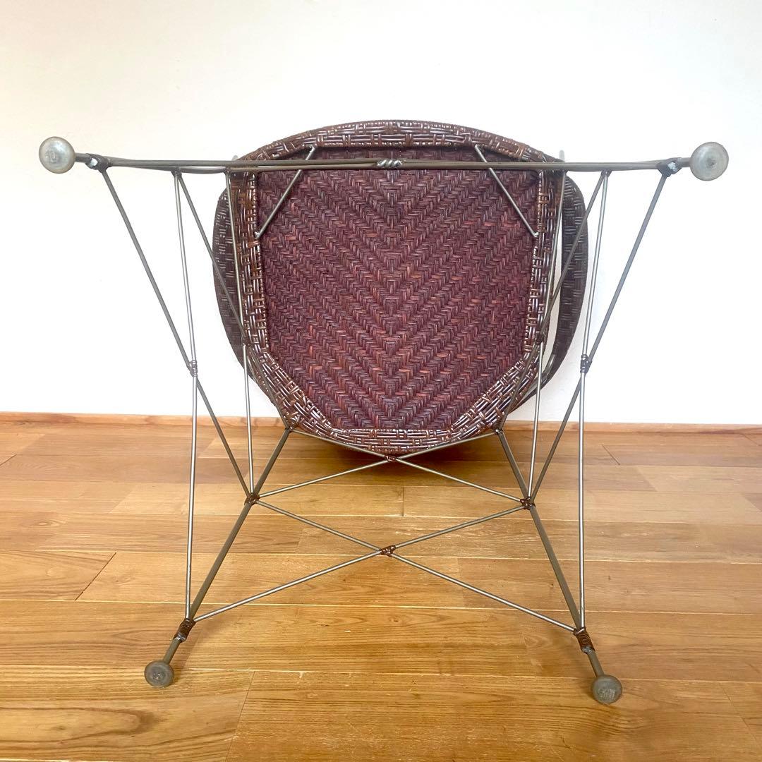 ラタン×スチール アームチェア YAMAKAWA RATTAN 旧モデル推定