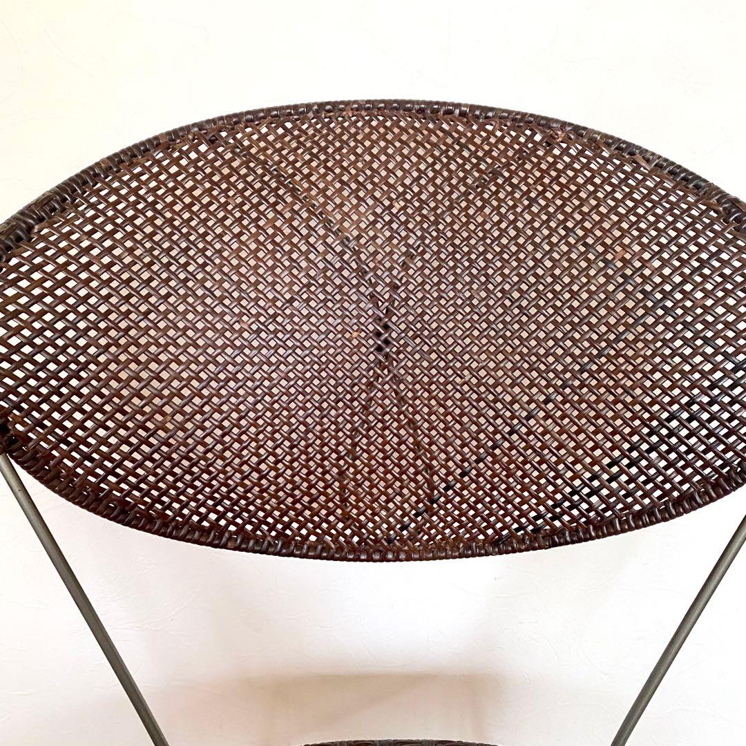 ラタン×スチール アームチェア YAMAKAWA RATTAN 旧モデル推定