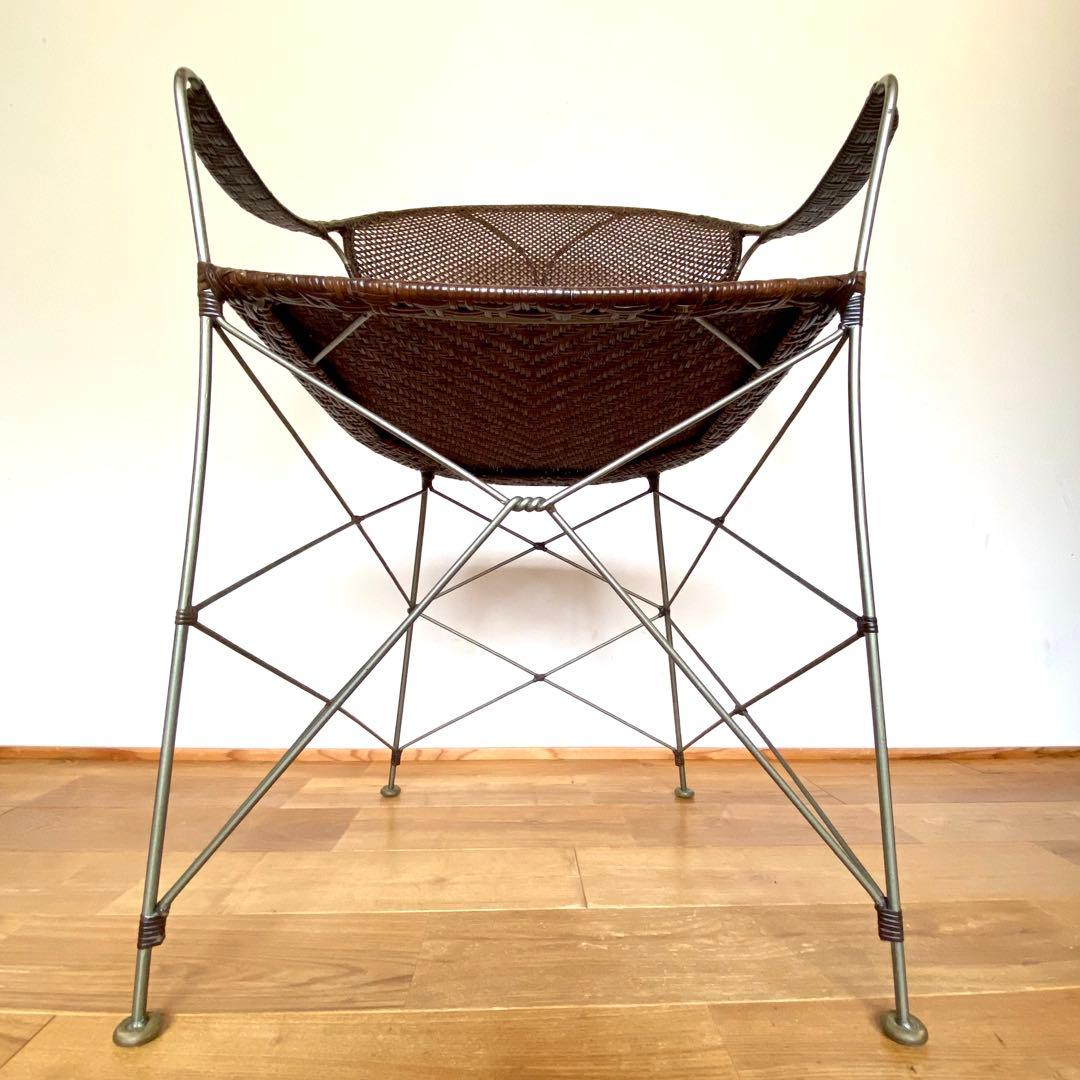 ラタン×スチール アームチェア YAMAKAWA RATTAN 旧モデル推定