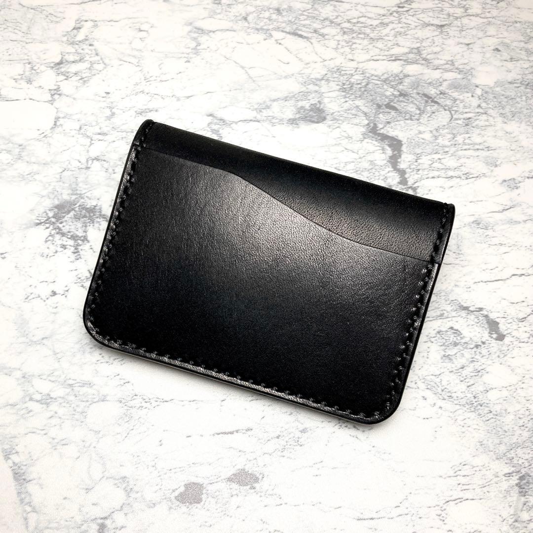 栃木レザー ミニ財布 黒 コンパクト財布 本革 小さい財布 メンズ レディース