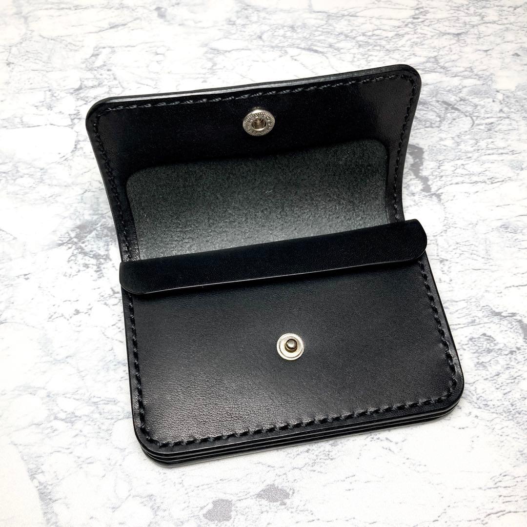 栃木レザー ミニ財布 黒 コンパクト財布 本革 小さい財布 メンズ レディース