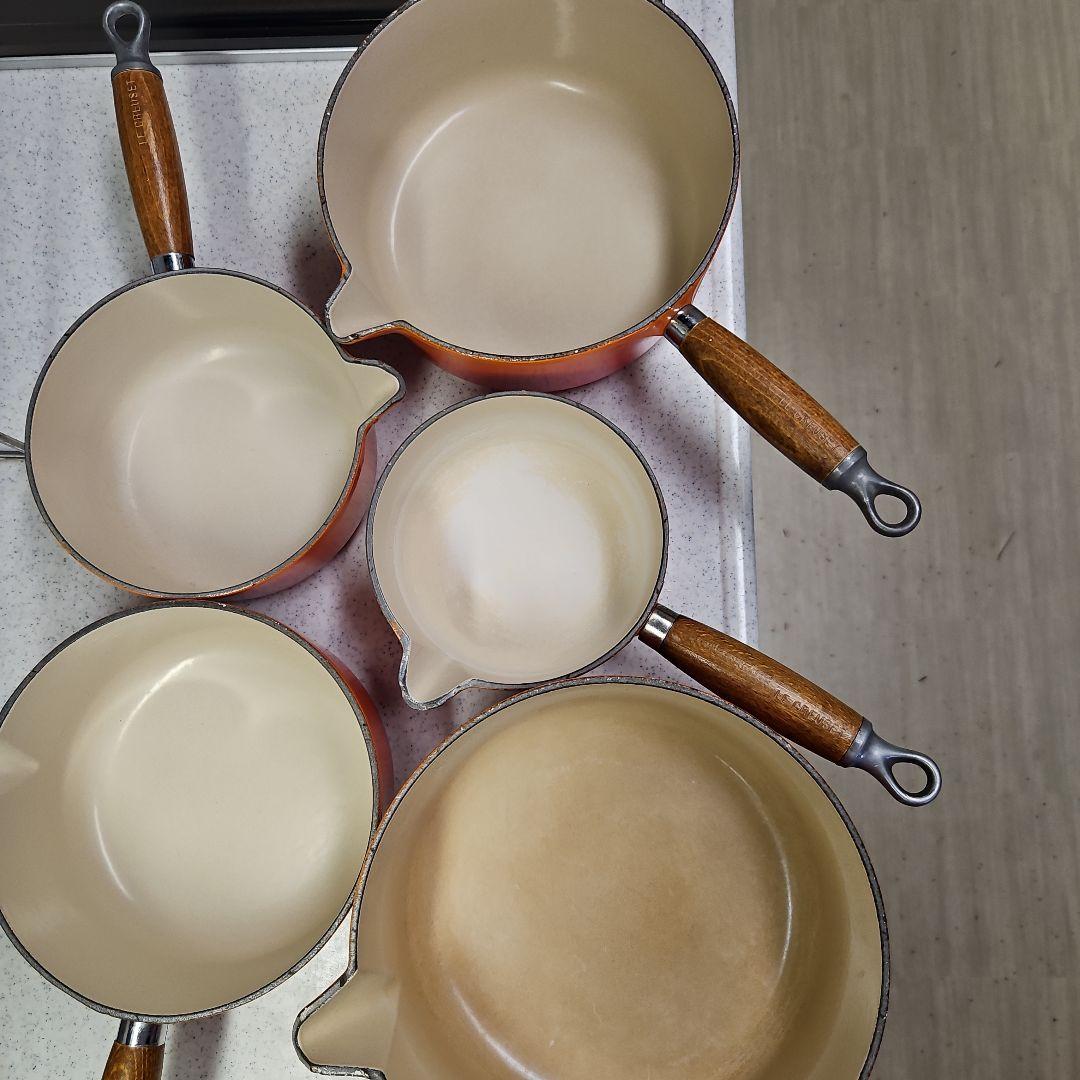 《稀少品》ル・クルーゼ鍋セット　木製ハンドル&木製ラック