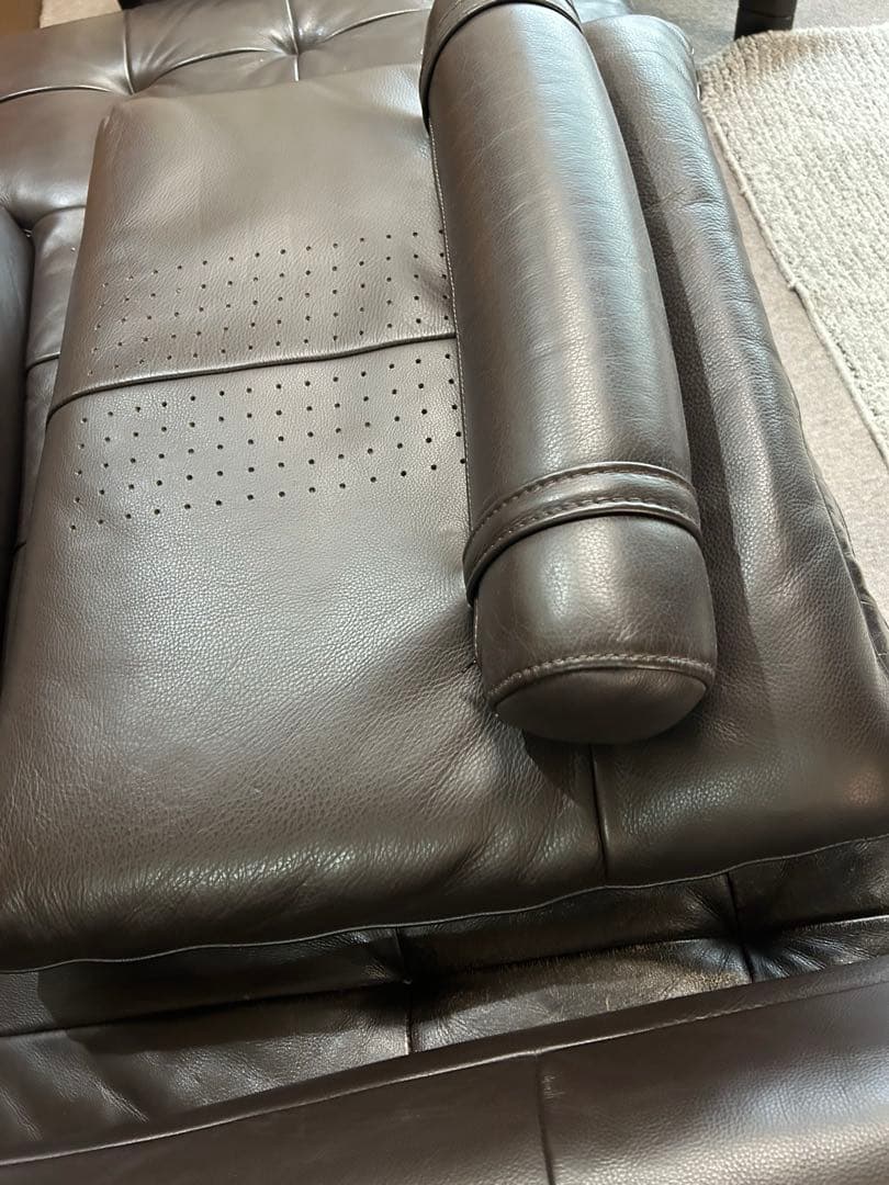 大塚家具 LSコンフォート カウチソファーの背もたれ 総革 ダークブラウン 2個