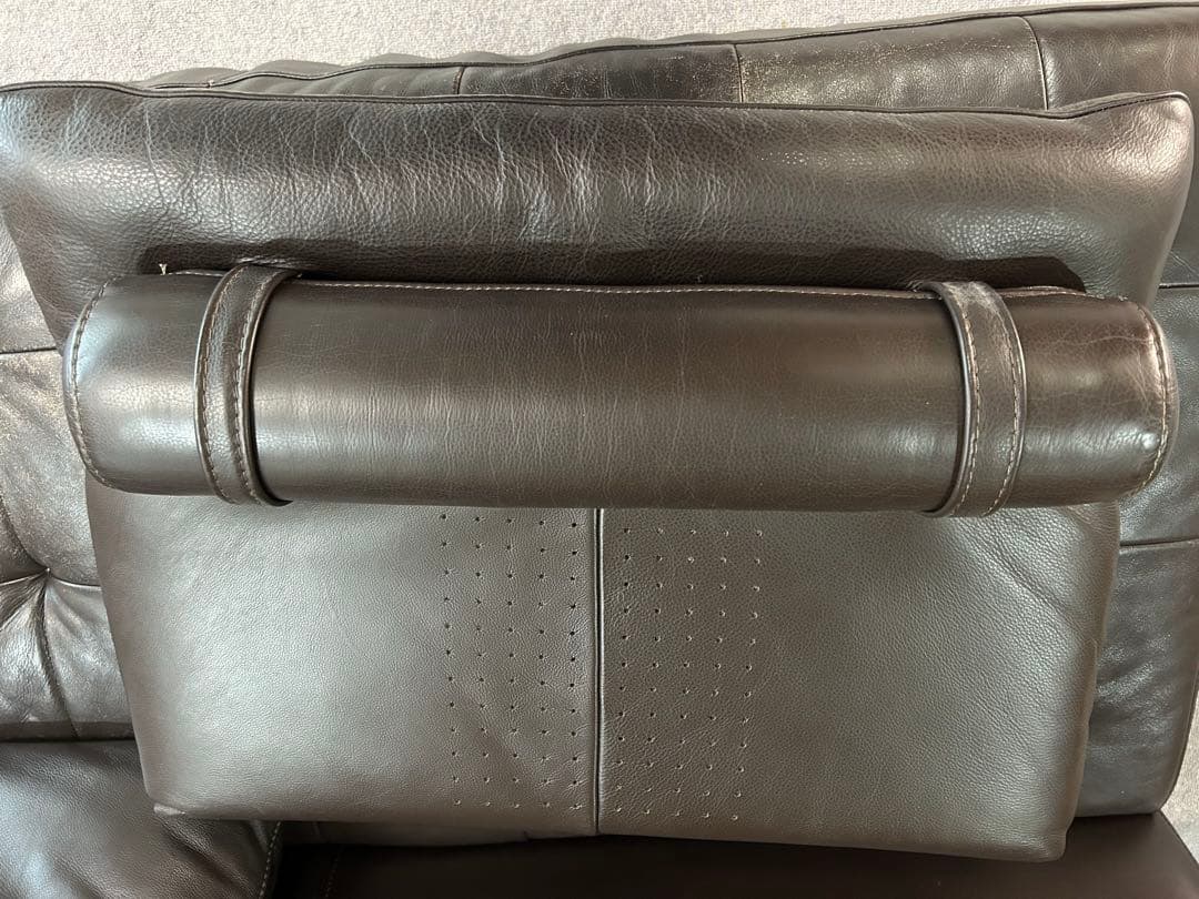 大塚家具 LSコンフォート カウチソファーの背もたれ 総革 ダークブラウン 2個