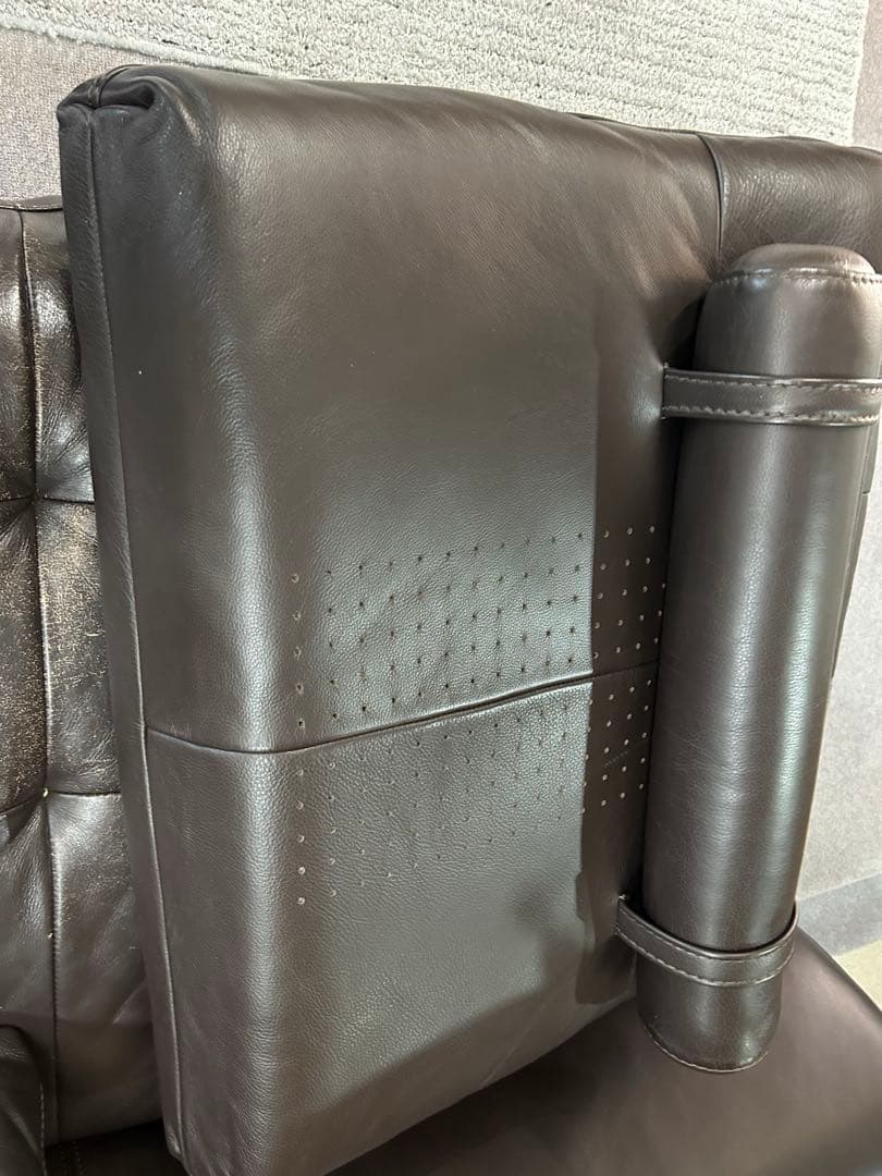 大塚家具 LSコンフォート カウチソファーの背もたれ 総革 ダークブラウン 2個