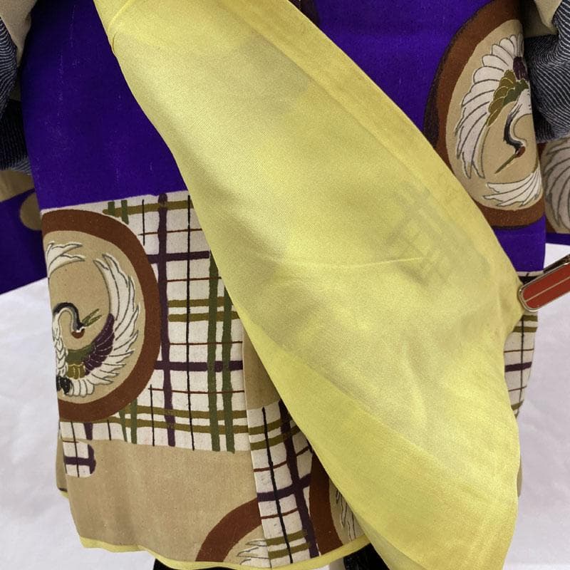 510ab1◎七五三 三歳 男の子 アンティーク着物&被布 レトロ 濃紫◎