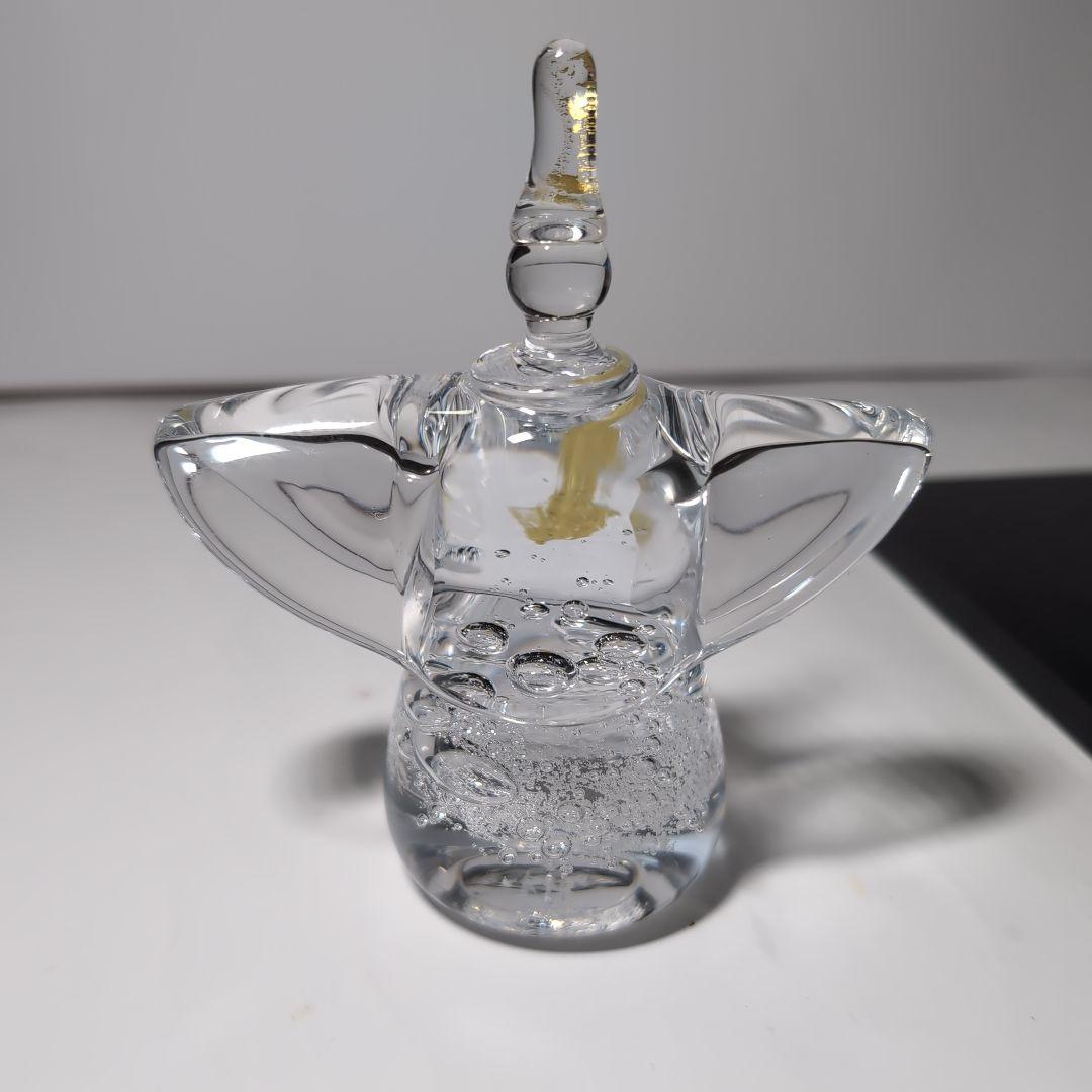 ガラス製のお雛様　黒の台座付き