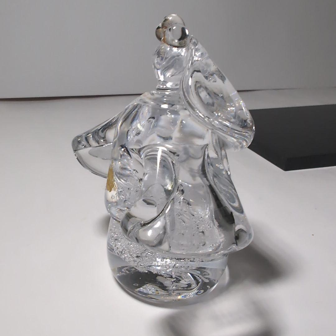 ガラス製のお雛様　黒の台座付き