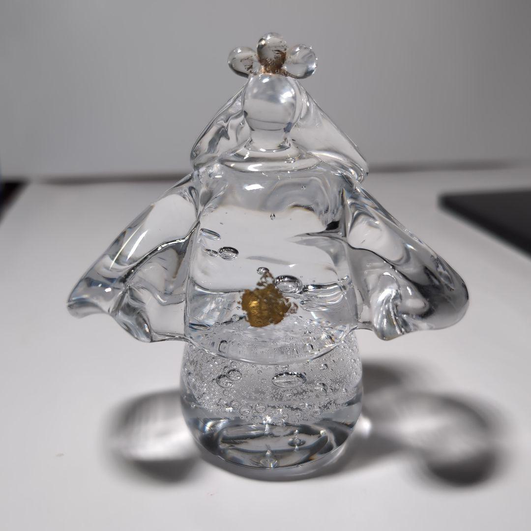 ガラス製のお雛様　黒の台座付き