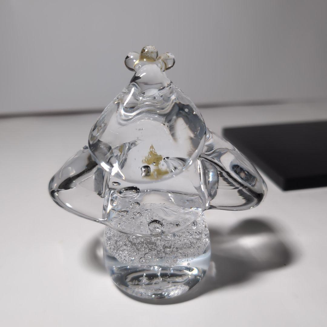 ガラス製のお雛様　黒の台座付き