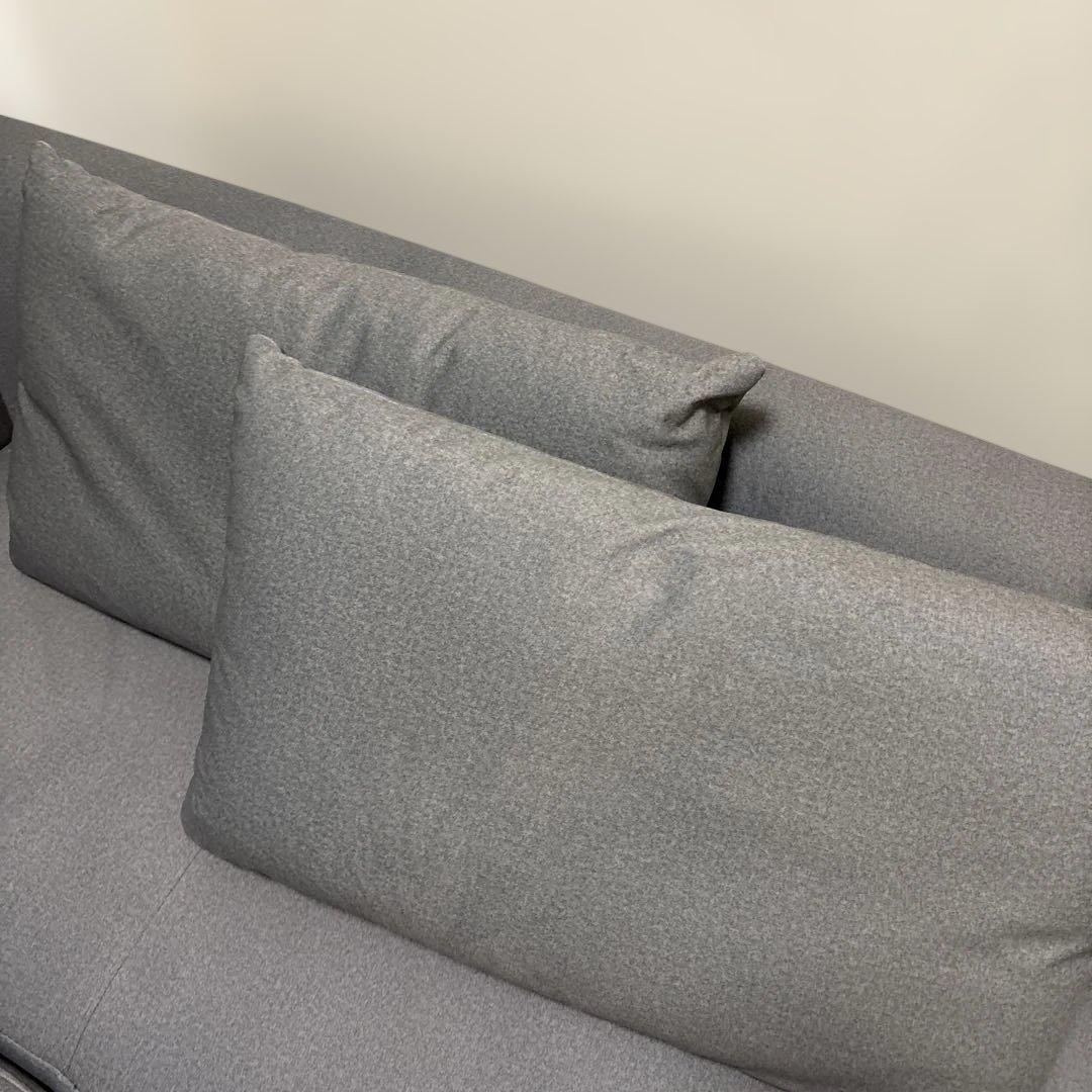 プルーフテックス L型 コーナーカウチソファ グレー クッション4個付き