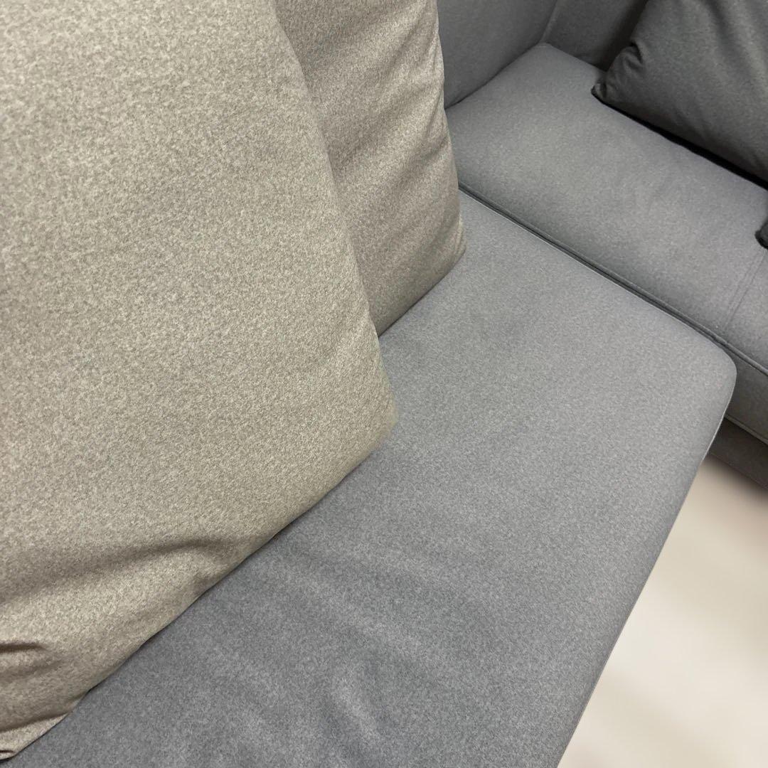 プルーフテックス L型 コーナーカウチソファ グレー クッション4個付き