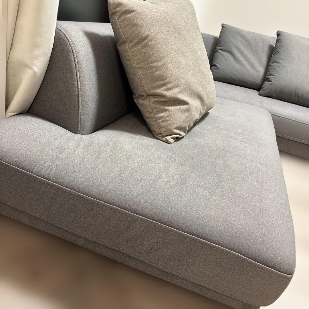 プルーフテックス L型 コーナーカウチソファ グレー クッション4個付き