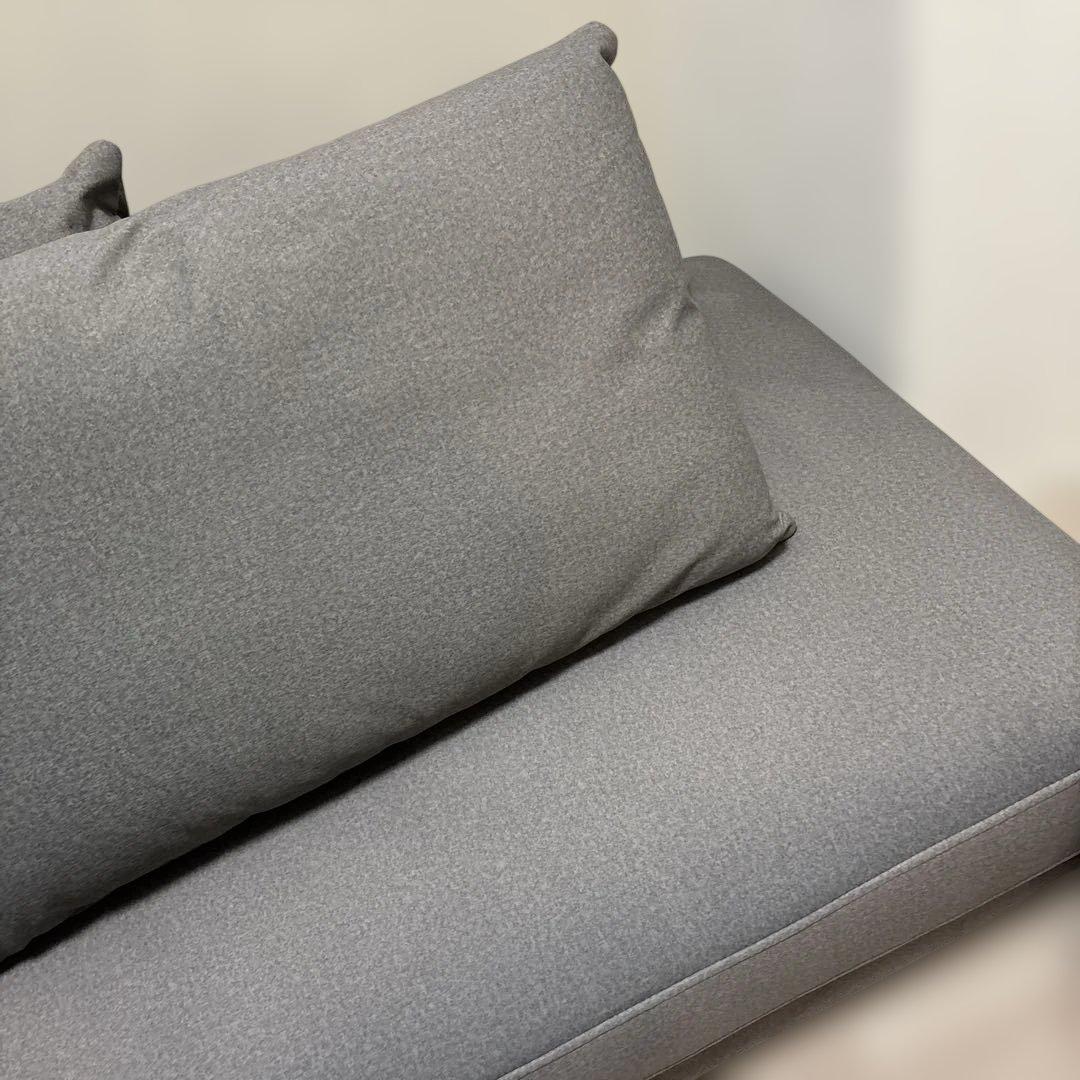 プルーフテックス L型 コーナーカウチソファ グレー クッション4個付き