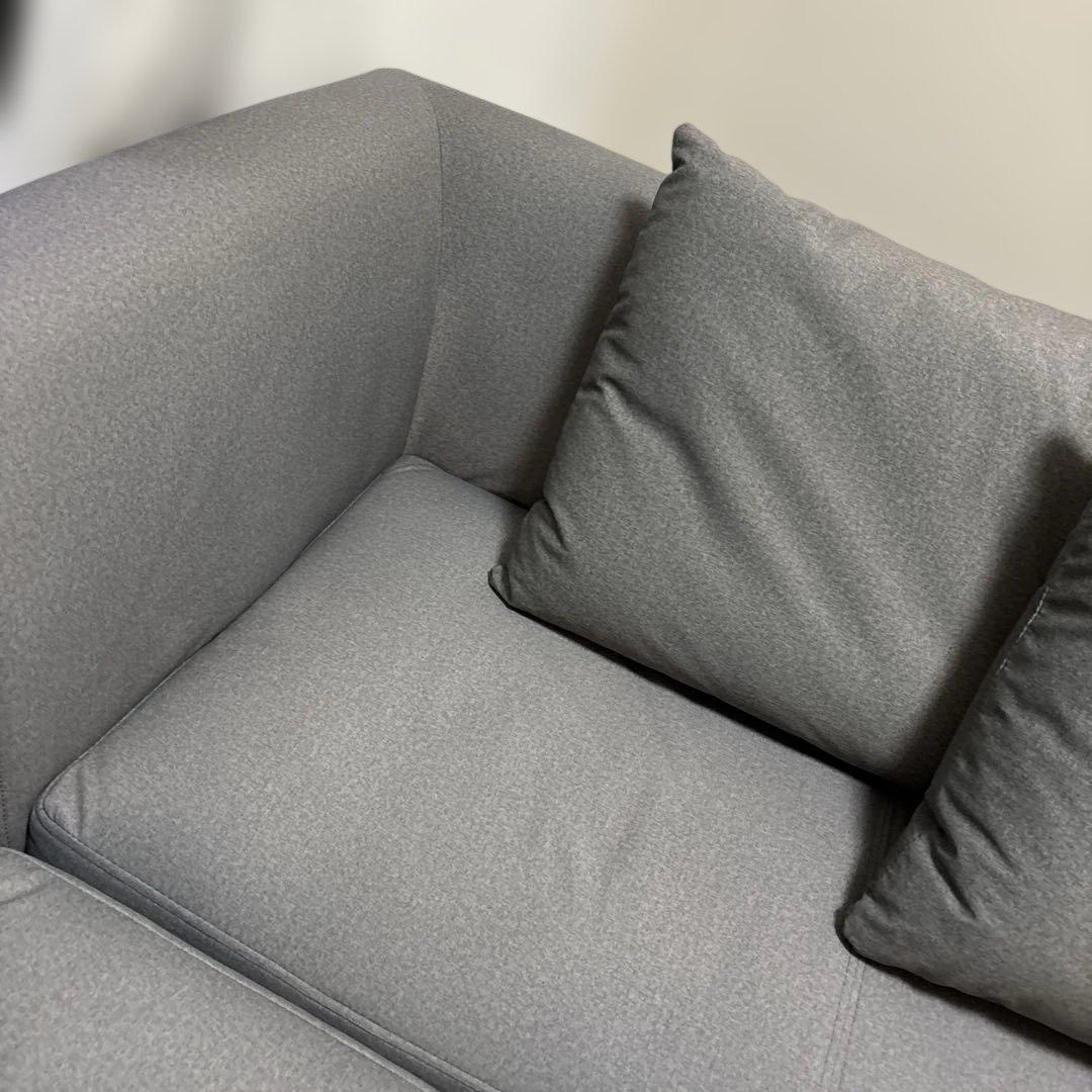 プルーフテックス L型 コーナーカウチソファ グレー クッション4個付き