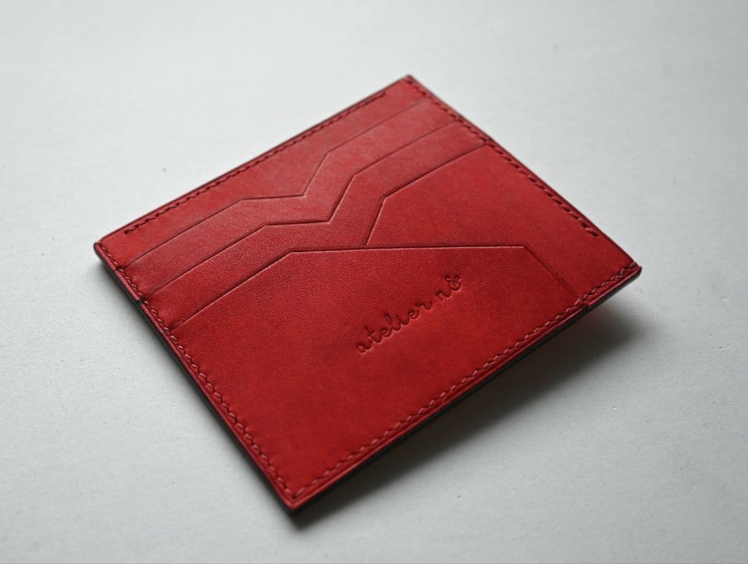 薄くて小さなフラグメントケース【レッド】財布 イタリアンレザー