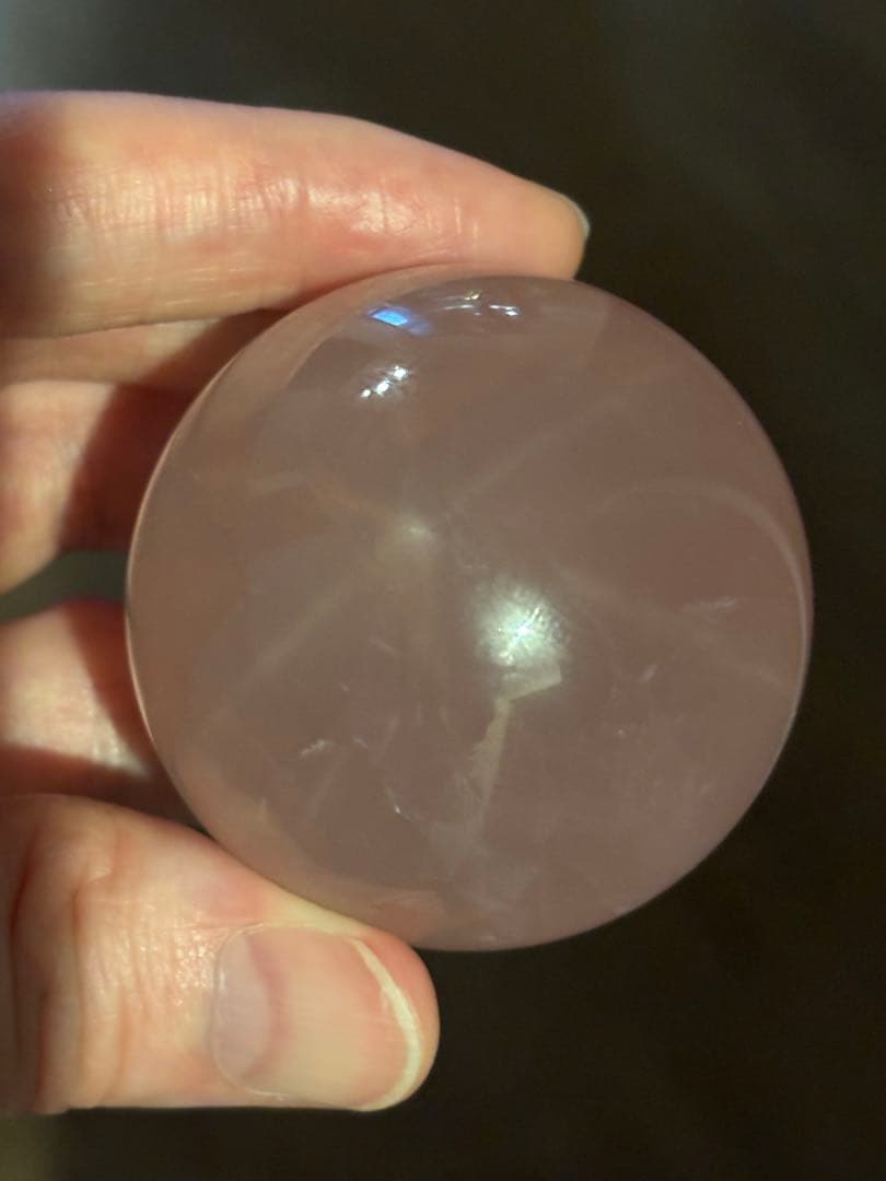 透明感　上品ピンク　スターローズクォーツ　スフィア