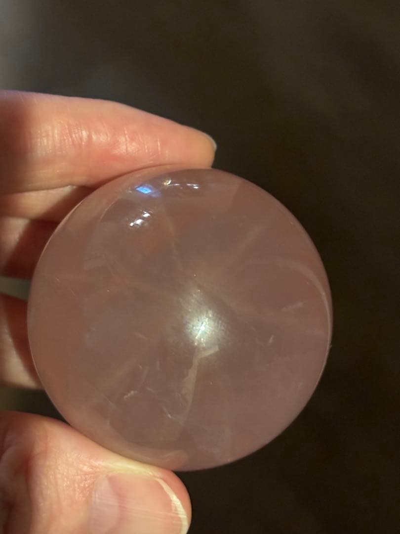 透明感　上品ピンク　スターローズクォーツ　スフィア