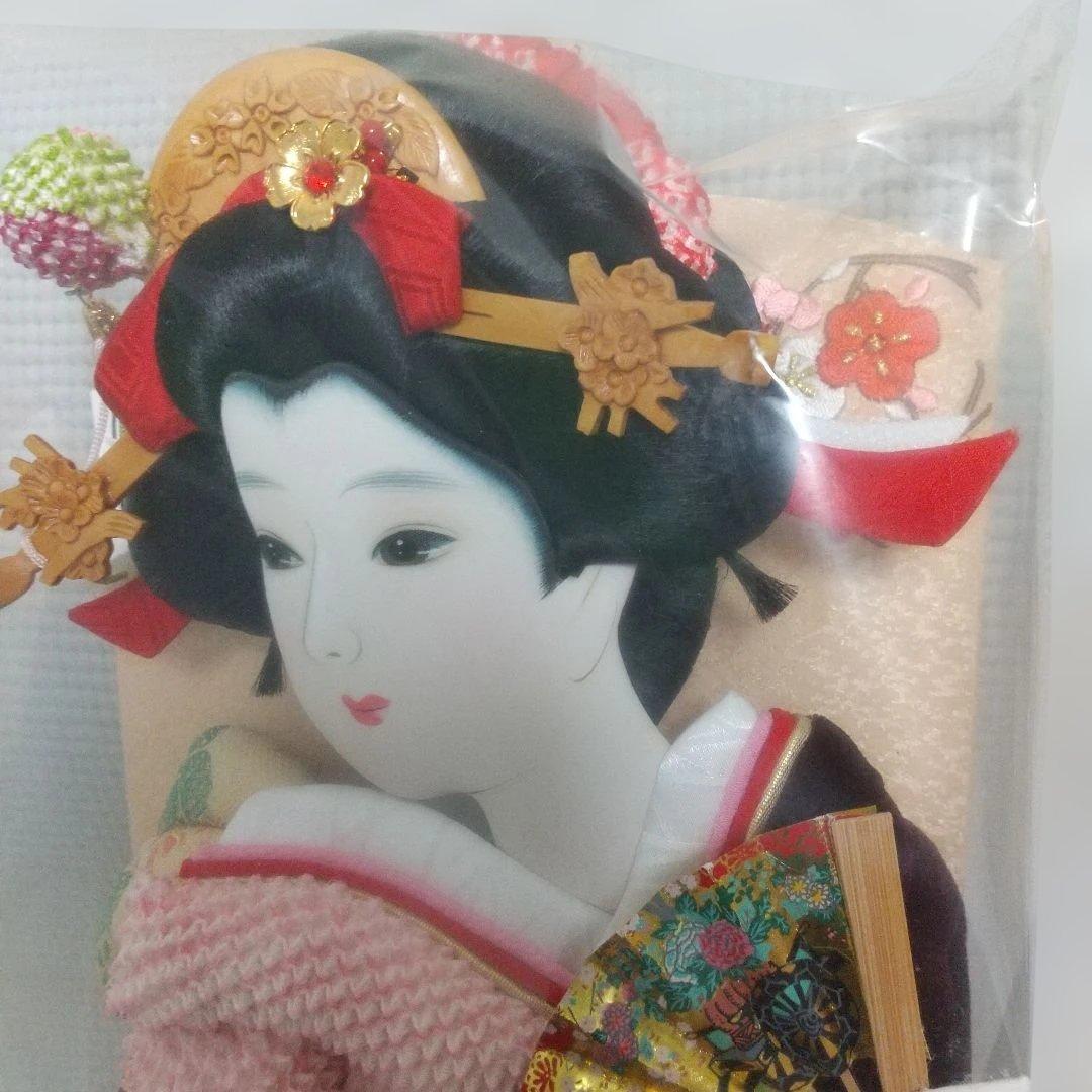 正絹♪ 桜×黒色〈48cm 匠一好作 押絵羽子板〉本つげかんざし 本仕立 飾り台