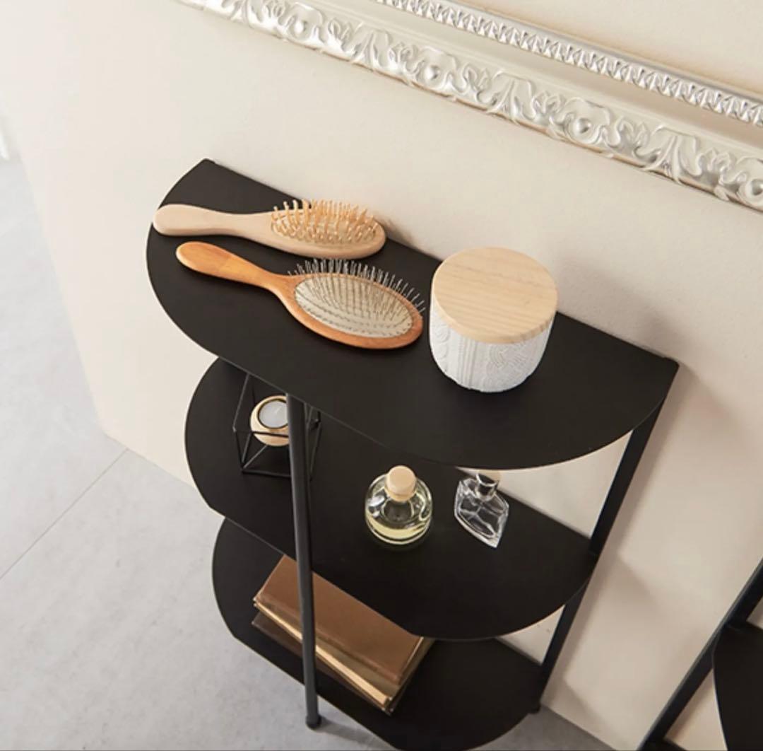 HIT FURNITURE 3段 スチール ハーフムーン 飾り棚